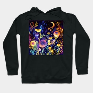 Floral Watercolor Whimsical Pattern Hoodie